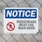 Signmission Pedestrians Must Use Main Door OSHA Notice Sign, Plastic, 14in W x 10in L, 2PK OS-2PACK-NS-P-1014-L-17163 - alternate 2